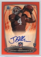 2014 Bowman Rookie Chrome Refractor Red Border 17/25 Jared Abbrederis Auto 0f8