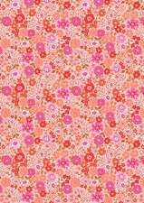 LEWIS IRENE - Boho Blooms - Pinks - Peaches ,1/4 yard