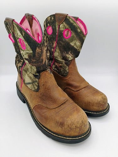 Ariat Fat Baby Camo 10B Stiefel Leder Western Rosa Cowgirlstiefel #10012815