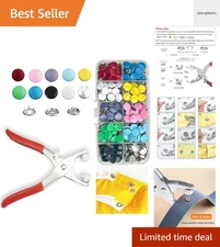Professional 100 PCS Metal Snaps & Pliers for Sewing - Colorful Craft Essentials