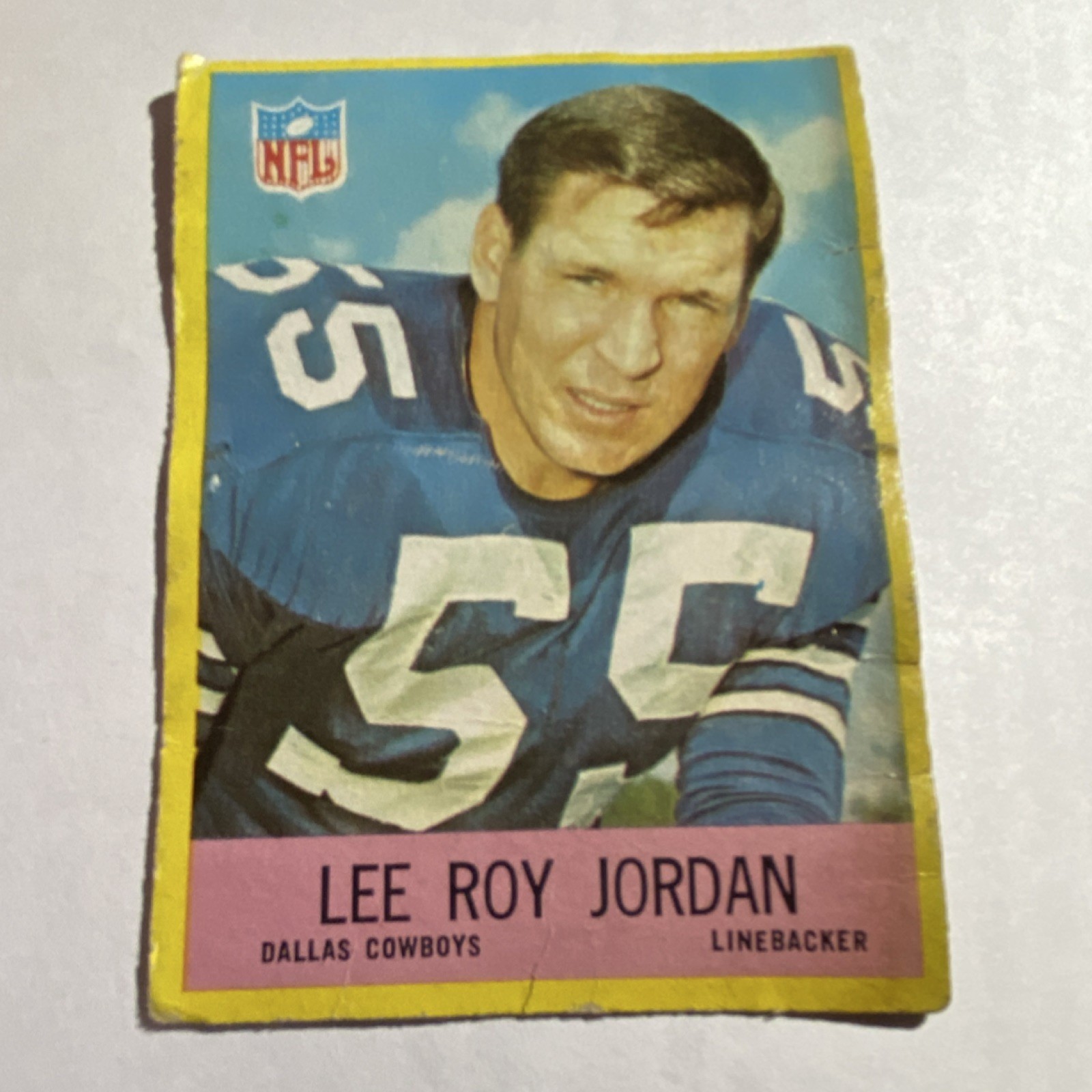 Philadelphia Gum 1967 Lee Roy Jordan #54 Dallas Cowboys Football Card