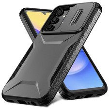 For Samsung Galaxy A54 A26 A16 A15 Dual-Layer Rugged Case w/ Slide Camera Cover