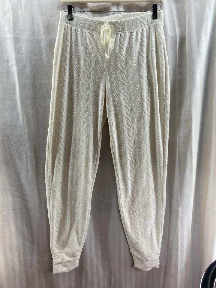 Pantalones de pijama jogger de vellón para cupcakes y cachemir talla pequeña detalle de cable marfil Foto 2 de 4