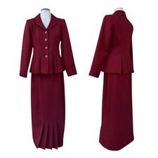 Vintage 80s 90s LEW MARGRAM Womens 4 Suit Blazer Jacket Long Skirt Set 2 Piece
