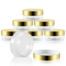 36 Pack 2 Oz Plastic Containers with black Lids,Small black Empty BPA Free an...