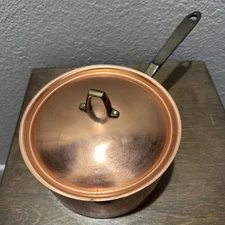 VTG  1801 Paul Revere Signature USA Copper Brass Stainless 2 QT Saucepan W/Lid