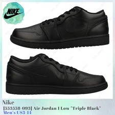 Nike Air Jordan 1 Low Triple Black 553558-093 Men's US3-14 NEW