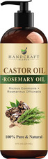 Castor Oil with Rosemary Oil - 8 Fl Oz - 100% Pure and Natural - Premium Grade O