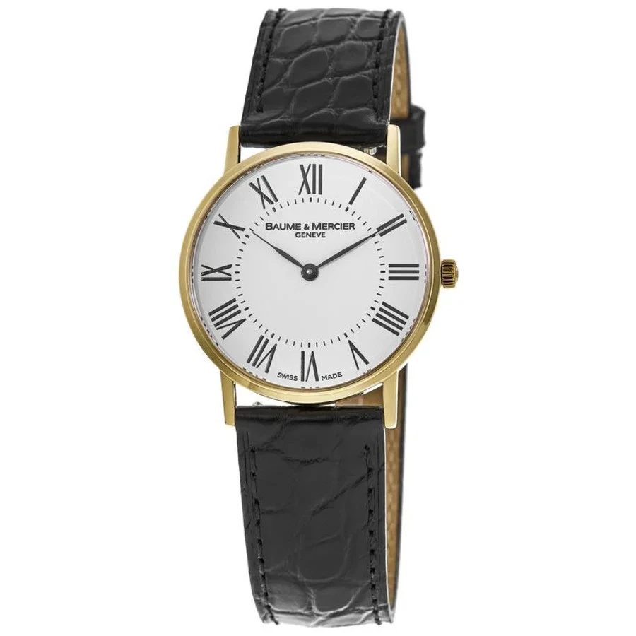 Novo relógio feminino Baume & Mercier Classima Executives quartzo mostrador branco 8070