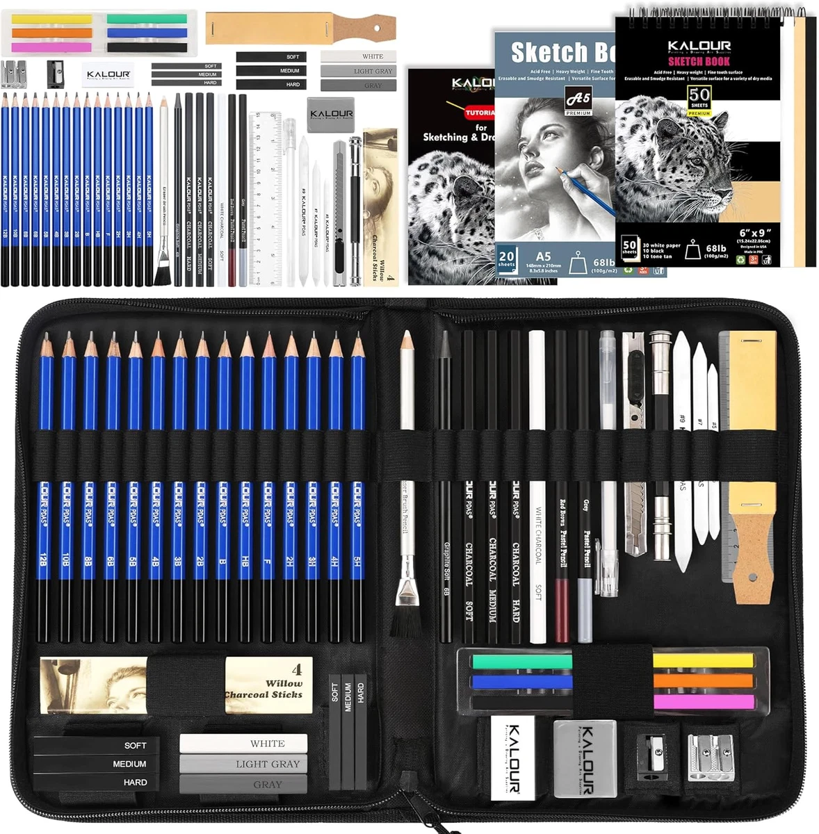 EooUooIP Atite Per Schizzi Con Albu Da Disegno, Set Professionale 34 - Foto 8