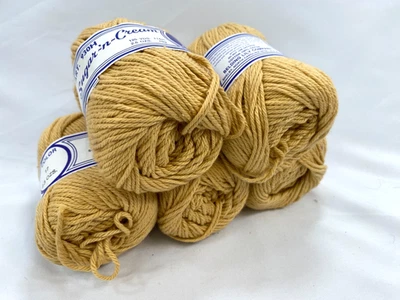 Lily Sugar 'n Cream Cotton Yarn: 5 Skeins Yellow/Brown Yarn #17, NEW - Image 1 of 4