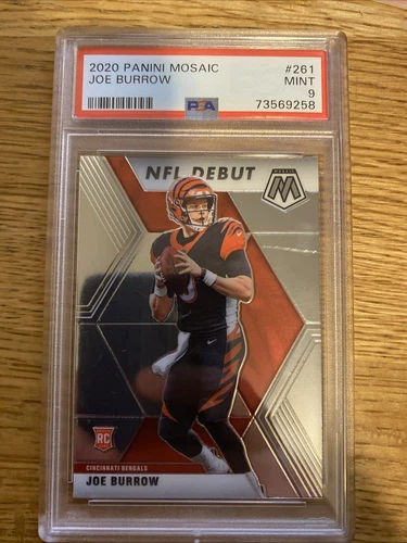 2020 Panini Mosaic - NFL Debut Joe Burrow #261 (RC) PSA 9 Mint