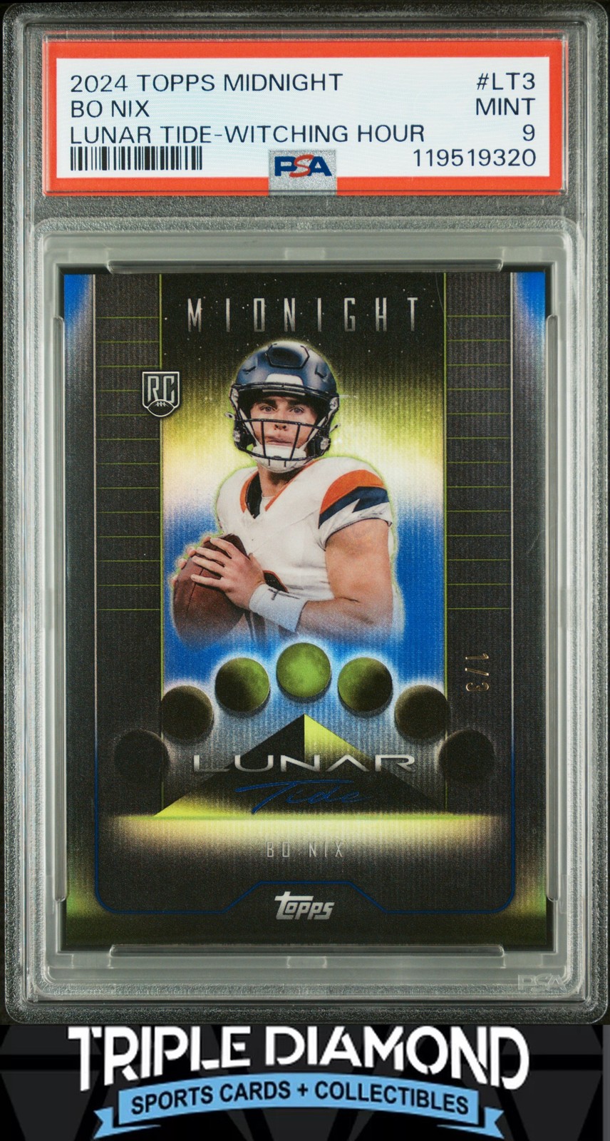 Bo Nix Topps Midnight Lunar Tide #LT3 Witching Hour
