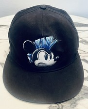 Disney Parks Mickey Mouse Youth Hat Black Cap Mohawk Graffiti Brim Punk Rock
