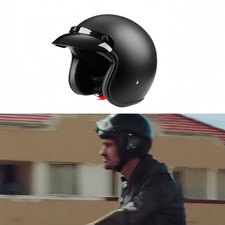 Sturzhelm Halbhelm Oldtimer Jethelm Retro Quadhelm Motorradhelm Schwarz M,L,XL