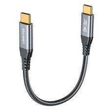 6 inch USB C to C Cable 0.5FT, 40Gbps C High Speed Data Black