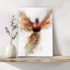 Pheasant Wall Art Canvas Print Watercolour Painting Framed Bird Nature Picture 3