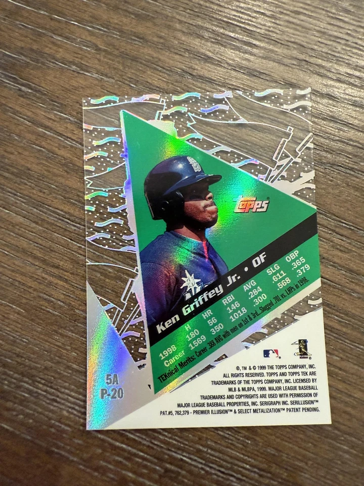 1999 Topps Tek #5A Ken Griffey Jr. Pattern 20 - Image 2 of 2