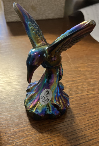 Vintage Fenton Glass Iridescent Purple/Amethyst Hummingbird W/box - Picture 1 of 6