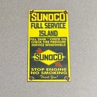 VINTAGE 12” SUNOCO GASOLINE STATION PORCELAIN SIGN CAR GAS TRUCK MOTORCYCLE