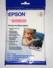 Epson photo paper 4x6  Glossy  SEALED NEW 40 sheets