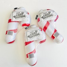 Vintage 1995 UNUSED Empire Candy Cane Blow Mold Tree Light Toppers Christmas