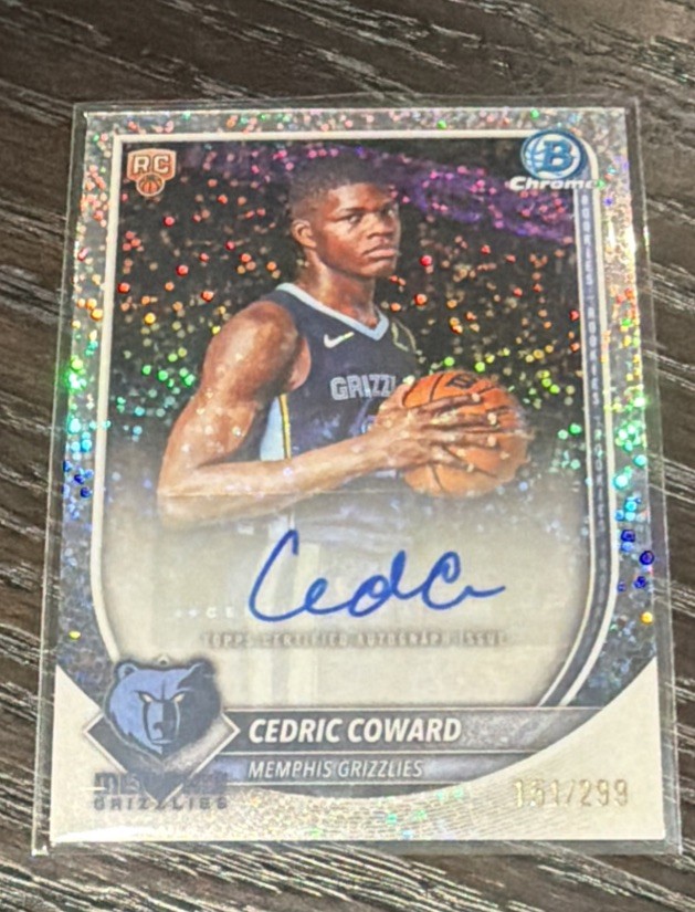 2025-26 Bowman Chrome Cedric Coward Rookie Auto /299 Speckle Refractor AU, RC