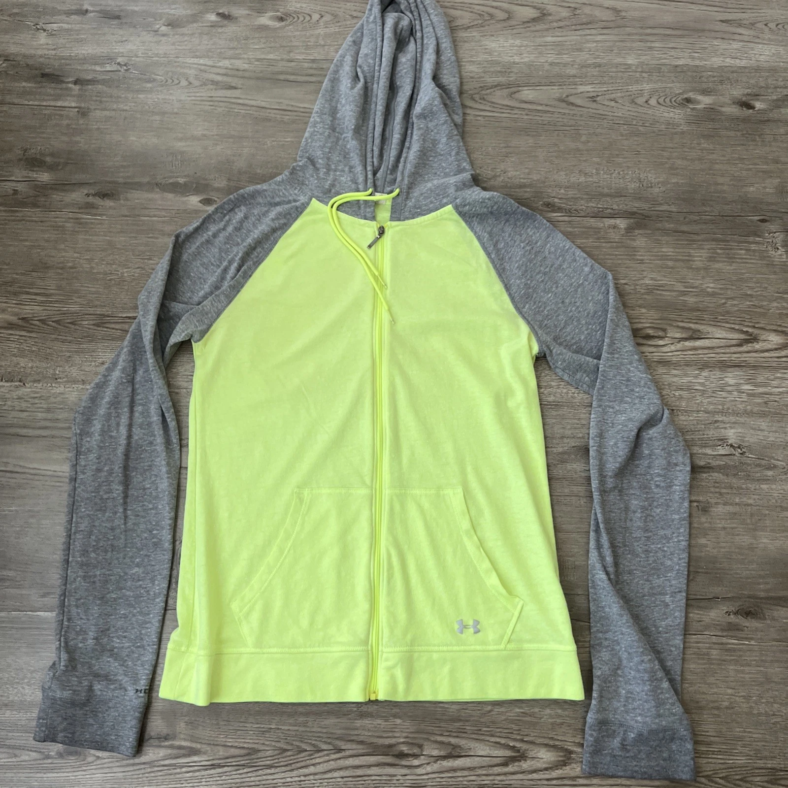 Under Armour Ultra Lightweight Full Zip Hoodie Womens Xsmall Neon Knit
