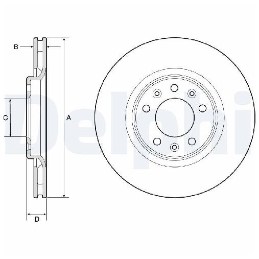 2X Bremsscheibe Hinten FüR Peugeot Expert V 1.5 1.6 2.0 16 Bis 26 Delphi Neu ZKU-image