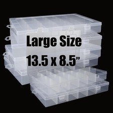 4Pack Large 24 Grids Plastic Organizer Box with Dividers - 24 Compartment Org...