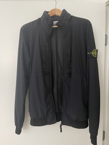 STONE ISLAND BLACK NYLON BOMBER JACKET 