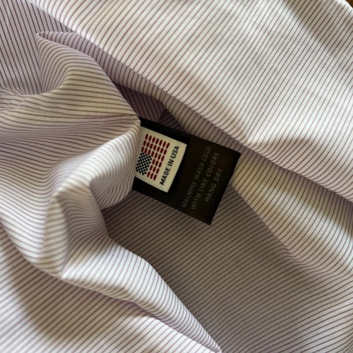 New STEVEN ALAN Reverse Seam Cacao Stripe Long Sleeve Button Up Shirt XL - Picture 5 of 9