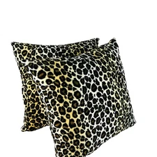 2 Leopard Print Plush Throw Pillow-Size 17"x17"x5"