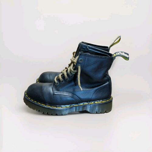 Vintage Dr Martens Men's Boots Air Wair Size 8 Combat 8 Eyelet Made In England - Picture 3 of 17