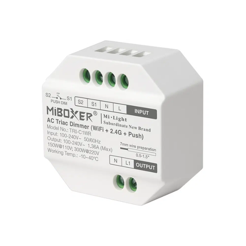 MiBoxer AC-Triac-Dimmer Smarter Lichtschalter | WiFi+2,4G+Push | TRI-C1WR - Bild 1 von 4