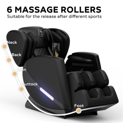 #ad #ad Zero Gravity Massage Chair Recliner with Full Body Air Pressure amp; Heating Black $666.36