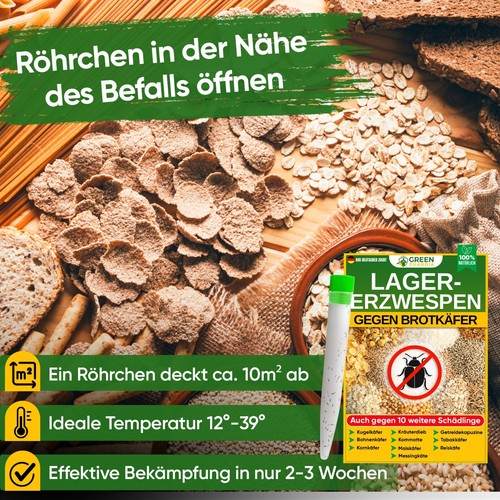 Lagererzwespen gegen Brotkäfer, Kornkäfer uvm. 40 Nützlinge - GREEN GUARDIA - Bild 54 von 71
