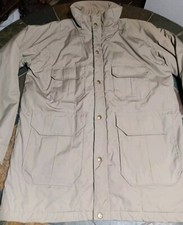 Vintage Woolrich Men's Wool Blanklet Lined Chore Barn Coat Beige Medium NICE 