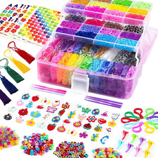 Funzbo 15000+ Loom Bands Kit, 28 Colors Rubber Band Bracelet Making Kit, Kids 4,