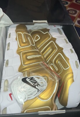 Size 15 - Nike Air More Uptempo x Supreme Metallic Gold 2017