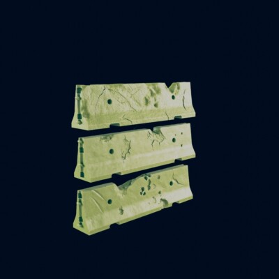 EC3D Damaged Jersey Barriers X6 Project Z Fallout Last Days Zombie Zona Alfa