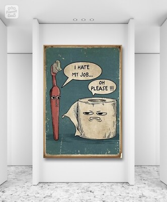 Canvas Bathroom Wall Funny Art Home Decor | eBay