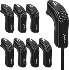 8PCS Golf Hybrid Iron Covers, Knit Hybrid Iron Head Covers, Fits Cobra T Rail