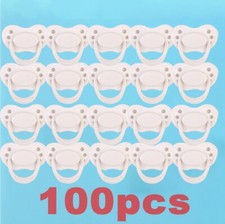 100x Magnetic Pacifiers for Reborn Baby Dolls Accessories Supply White Pacifier