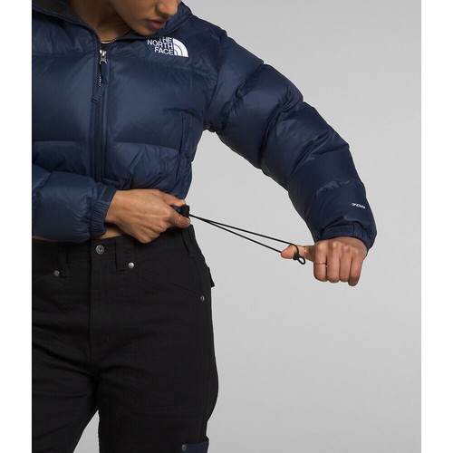 NWT Womens TNF The North Face Nuptse Short Crop 700-Down Jacket - SUMMIT NAVY - Picture 3 of 15