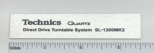 Technics SL-1200MK2 Turntable Replacement Badge Custom Made Silver Aluminum