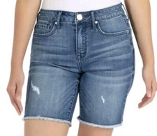 Seven7 Women's 9" Inseam Sunset Bermuda Shorts Fray Hem Size 4