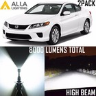 Alla Lighting LED High Beam Headlight Headlamp White Light Bulb Lamp for Honda