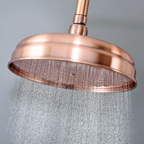 Antique Red Copper 8 inch Round Shower Head Bathroom Rainfall Shower Head