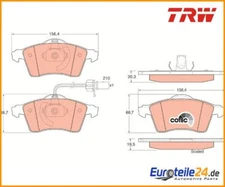 Brake pad set, disc brake Cotec TRW GDB1391 for VW